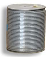 RiteAV Bulk Raw 4C 28 AWG Flat Modular Silver Satin Cable (No Ends) - 1000FT