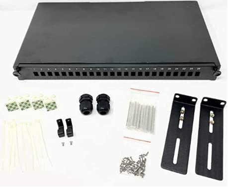 Ultra Spec Cables 19" 1U 24 Port Fiber Optic Patch Panel Drawer Type, LC-UPC DX SM Kit (Includes couplers and Pigtails) for Splice