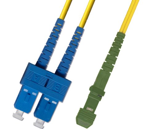 1M Singlemode Duplex Fiber Optic Cable (9/125) - SC/UPC to MTRJ/APC