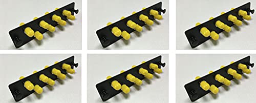 RiteAV LGX Footprint ST Adapter Panel, 8 Ports, Loaded w/8 ST Simplex Singlemode Mode Adapters, Black (6 Pack)
