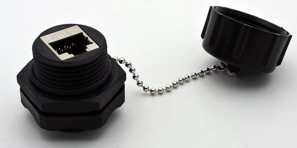 RiteAV - CAT6E Industrial Bulkhead Coupler w/Dust Cap