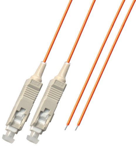 Ultra Spec Cables Fiber Optic Pigtail SC Multimode Duplex 1M (50/125) 2.0mm for Splice
