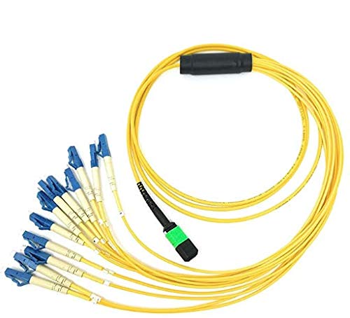 Ultra Spec Cables Singlemode MPO Female APC to 12 x LC-UPC Simplex Breakout Cable, 1 Meter