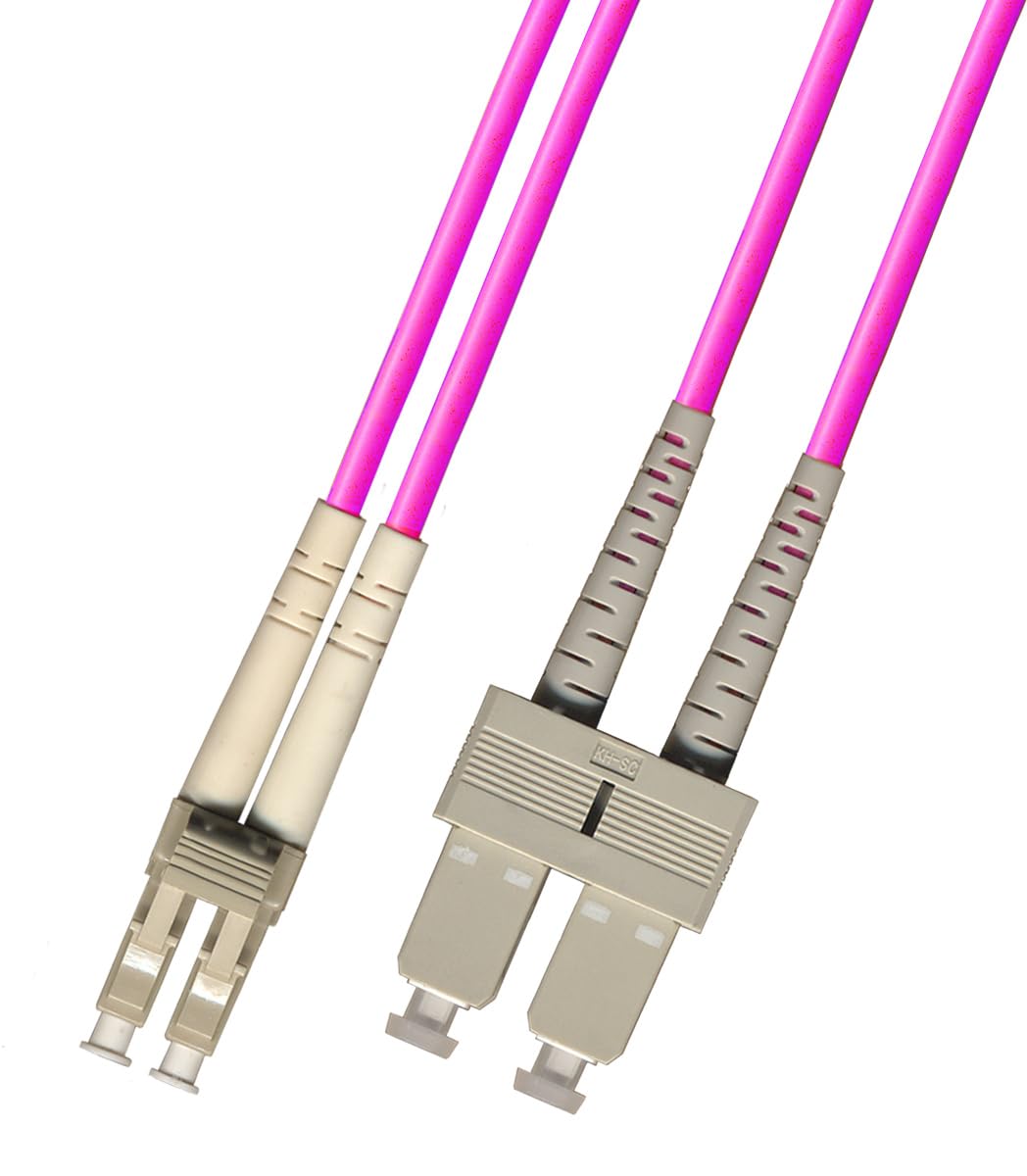 RiteAV 6 Meter 40Gb OM4 Multimode Duplex Fiber Optic Cable (50/125) - LC to SC - Magenta