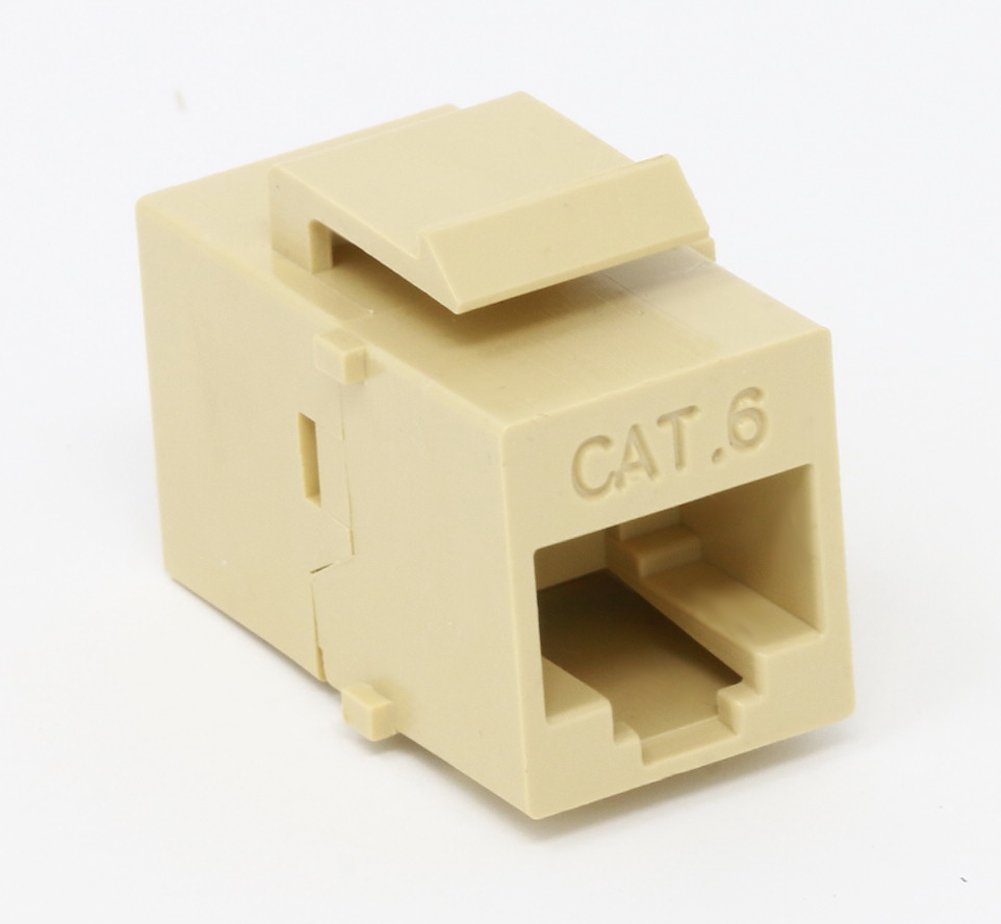 RiteAV Cat6 Ethernet Keystone Jack Coupler Female to Female Ivory