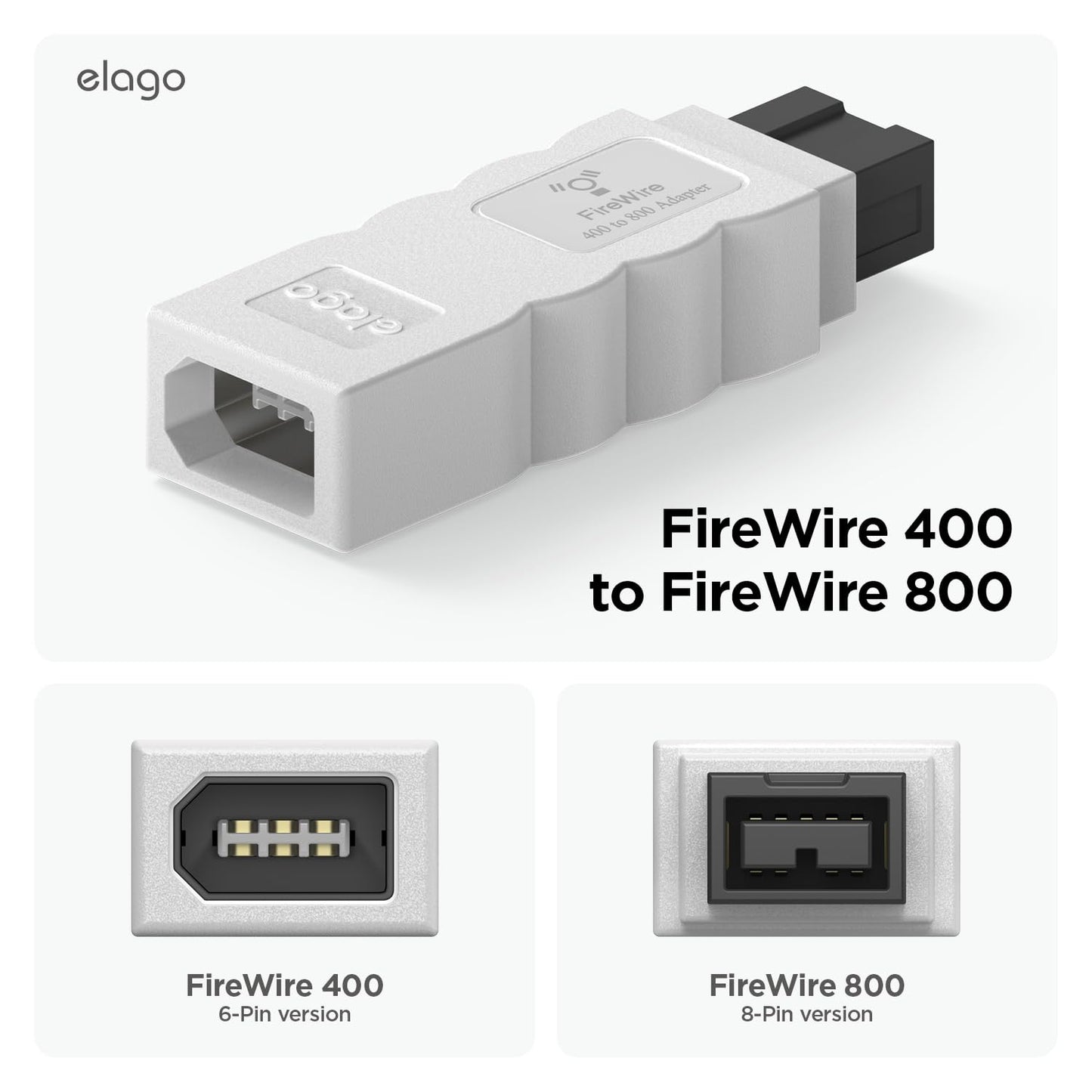 FireWire 400 till 800-adapter kompatibel med Mac Pro, MacBook Pro, Mac Mini