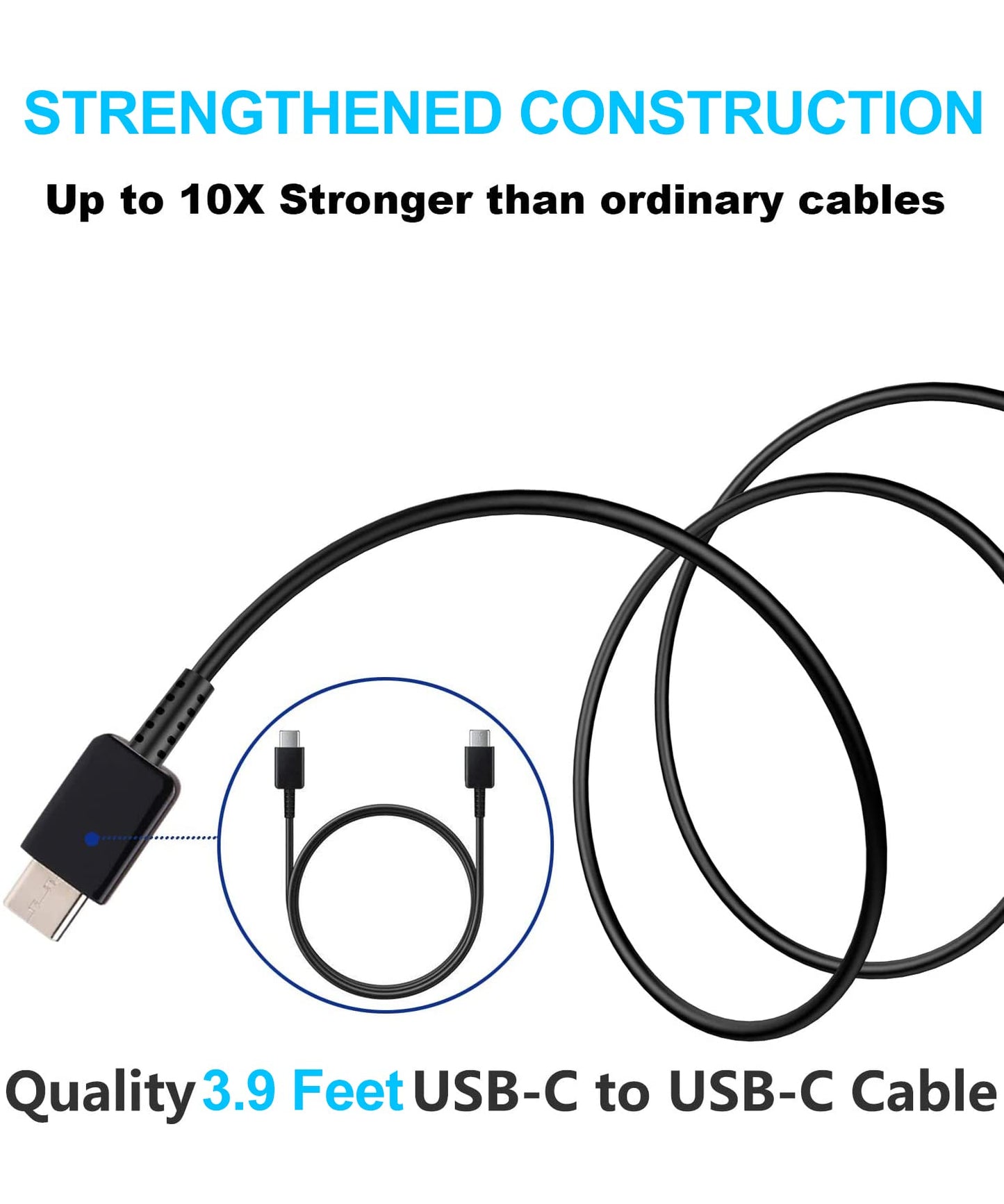 25W USB C snabbladdare för Samsung, PD 3.0 USB C Power Delivery laddare med 1,2 M USB C-kabel, kompatibel med Samsung Galaxy S23/S24 Ultr/S21 FE/S20 Plus/Note 20/Note 10 Plus/A52 A72/A71/M51