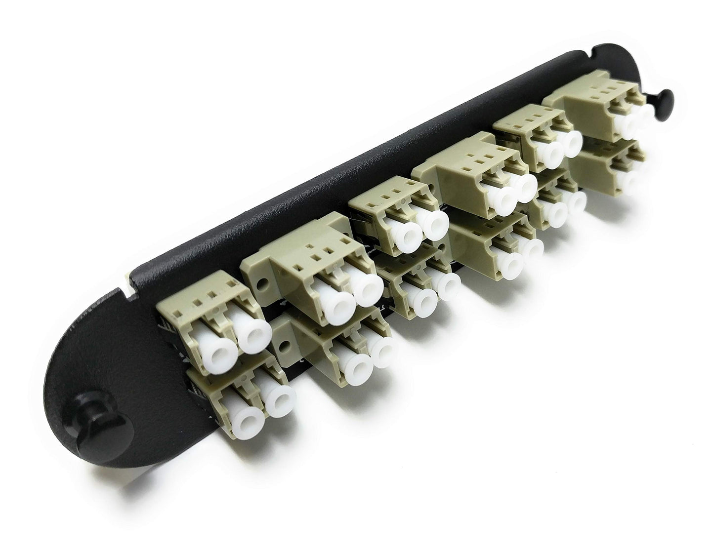 RiteAV - CCH LC/LC (12 Port Duplex w/24 Fiber Connectors) Adapter Panel (Non-LGX) Beige/Black (62.5/125) for Orange OM1 Multimode