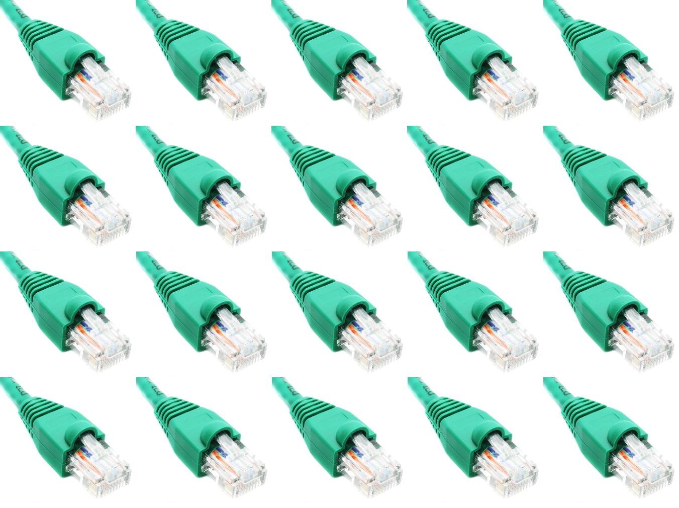 Ultra Spec Cables Pack of 20 - Green 1FT Cat6 Ethernet Network Cable LAN Internet Patch Cord RJ45 Gigabit