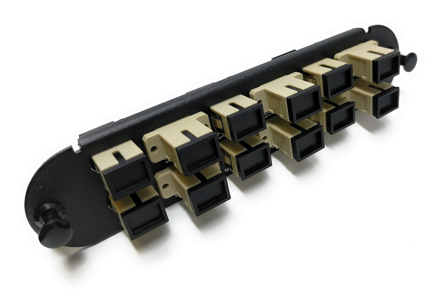 RiteAV - CCH SC/SC (12 Port Simplex w/12 Fiber Connectors) Adapter Panel (Non-LGX) Magenta/Black (50/125) for Magenta OM4 Multimode 40Gb