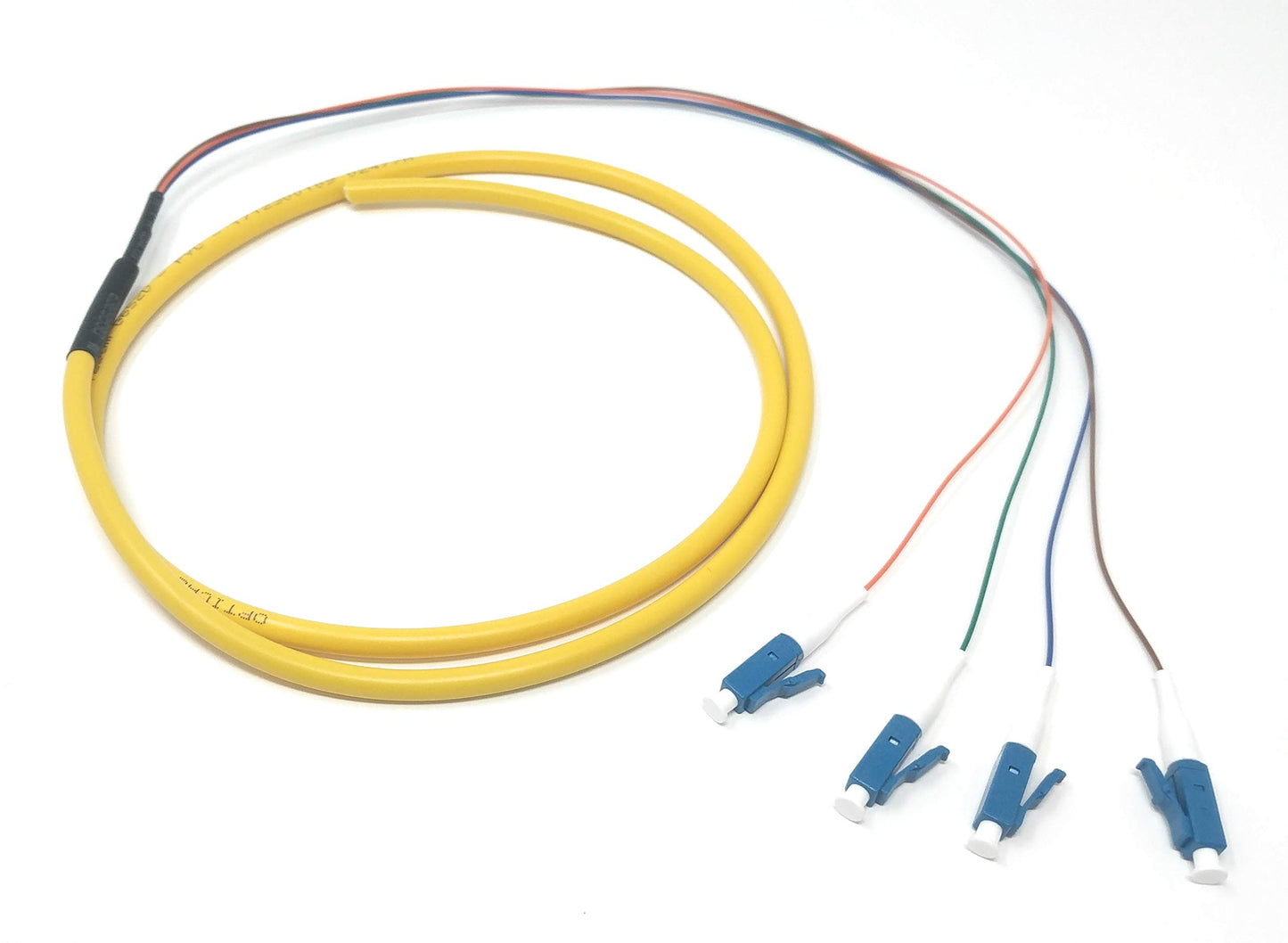 Ultra Spec Cables 4 Strand Singlemode LC-UPC Fiber Pigtail, 1 Meter for Splice