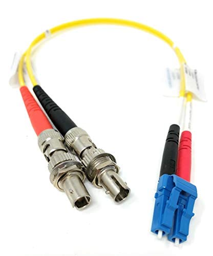 1 ft fiberoptisk adapterkabel LC (hane) till ST (kvinna) singelläge 9/125 duplex