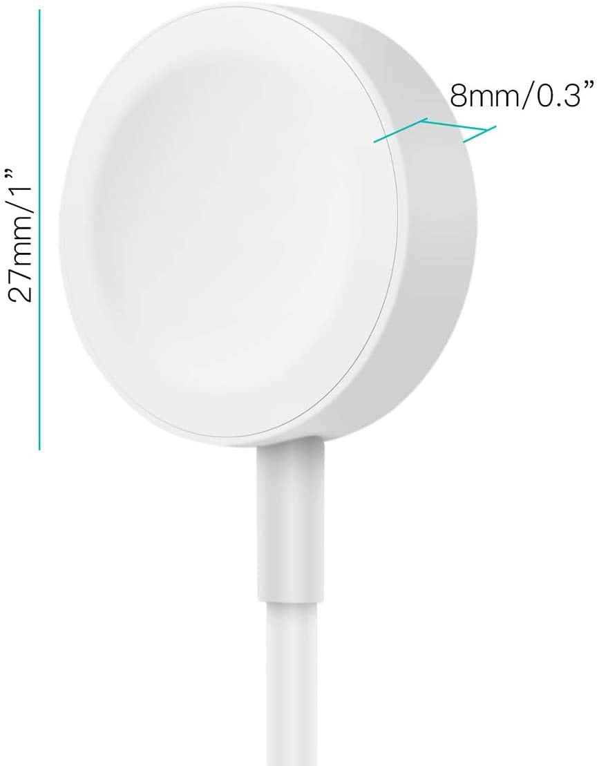 Trådlös Apple Watch-laddare, bärbar snabb magnetisk laddningskabel för iWatch serie 6/SE/5/4/3/2/1,38/40/42/44 mm (vit/3,3Ft/1m)