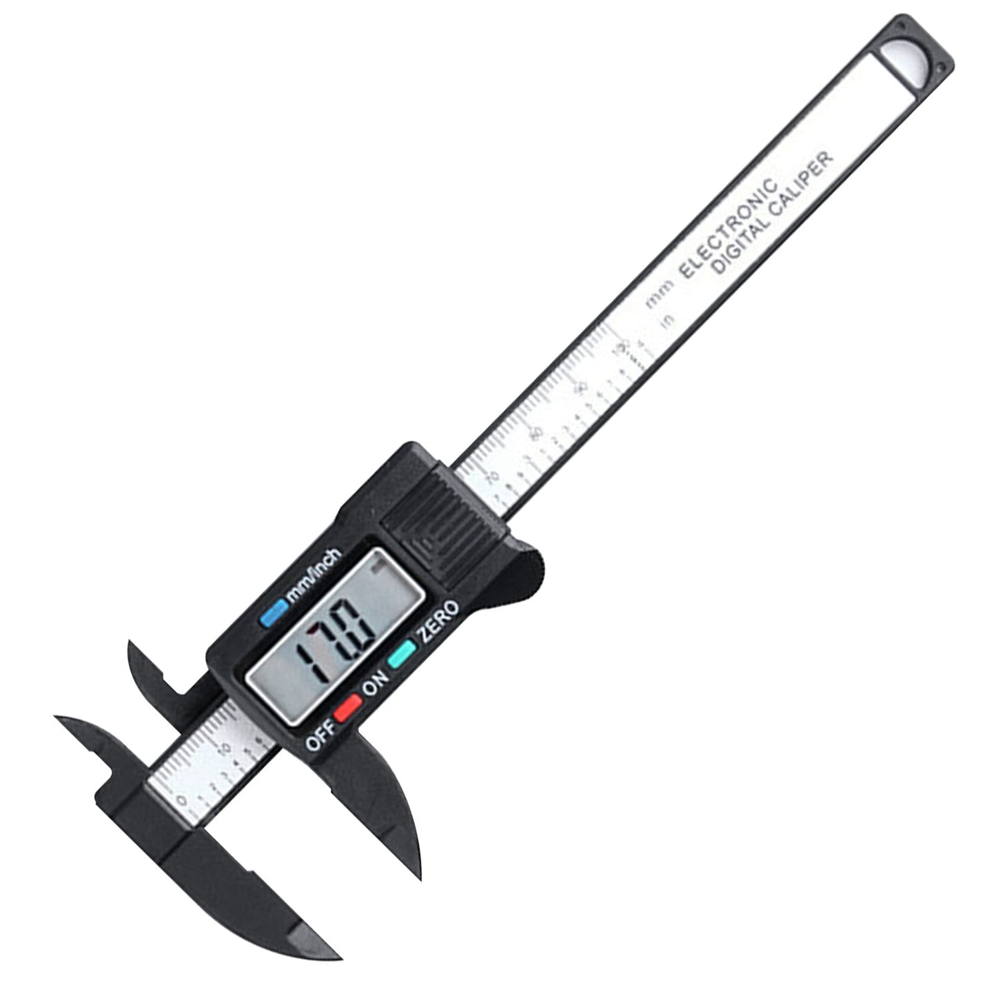 digitalt skjutmått på 150 mm/6 tum, digitalt kolfiber med klart Lcd och backup-batteri, professionell kaliper för utomhusbruk, inomhus, djup och stegmätning