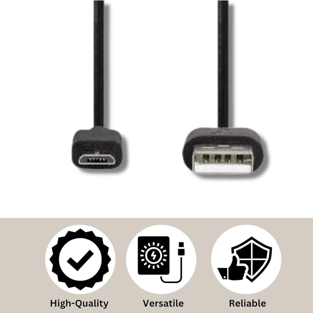RiteAV - 3M Micro USB-laddningskabel för Playstation 4 PS4 Dualshock 4 trådlös kontroll – spela och ladda