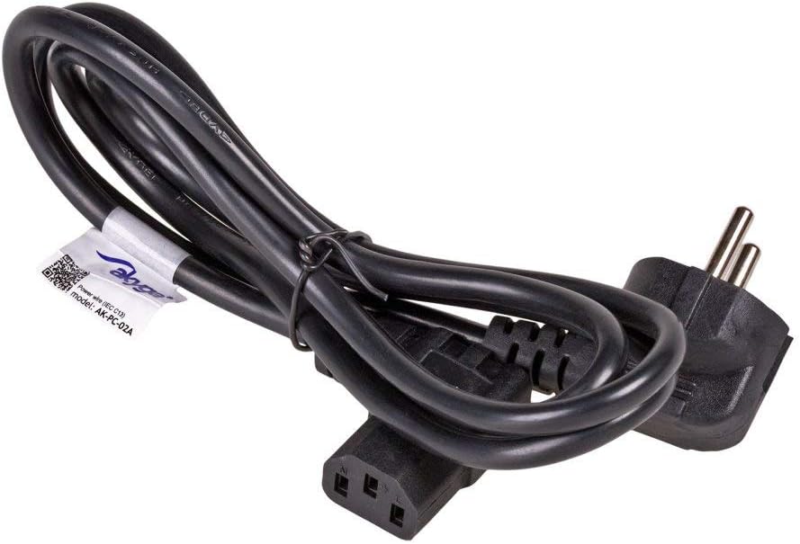 RiteAV - strömkabel för PC 3-polig vinkel vinklad IEC C13 EU CEE 7/7 1,5 m, svart (4-PACK)