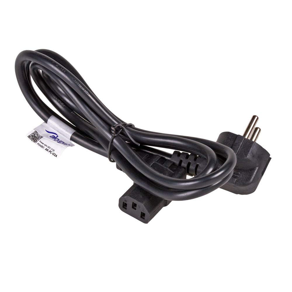 RiteAV - strömkabel för PC 3-polig vinkel vinklad IEC C13 EU CEE 7/7 1,5 m, svart (4-PACK)