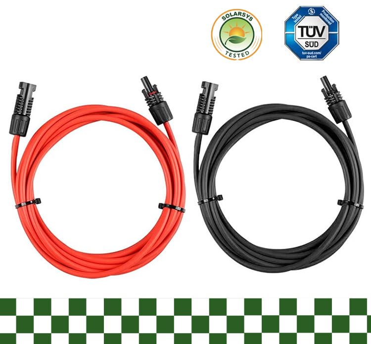 RiteAV DC-Solkabel för Längning, 6 mm² 10AWG, Solför Längning Skabel, med PV IP68-Kontakter, för Solpaneler och Solsystem