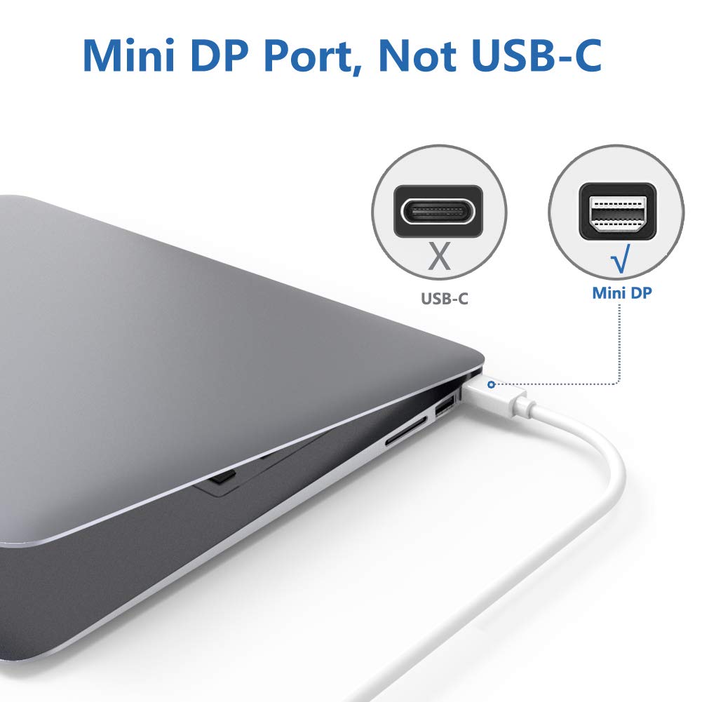 Mini DisplayPort till DVI-kabel, Thunderbolt till DVI-adapterkabel 1,8 m