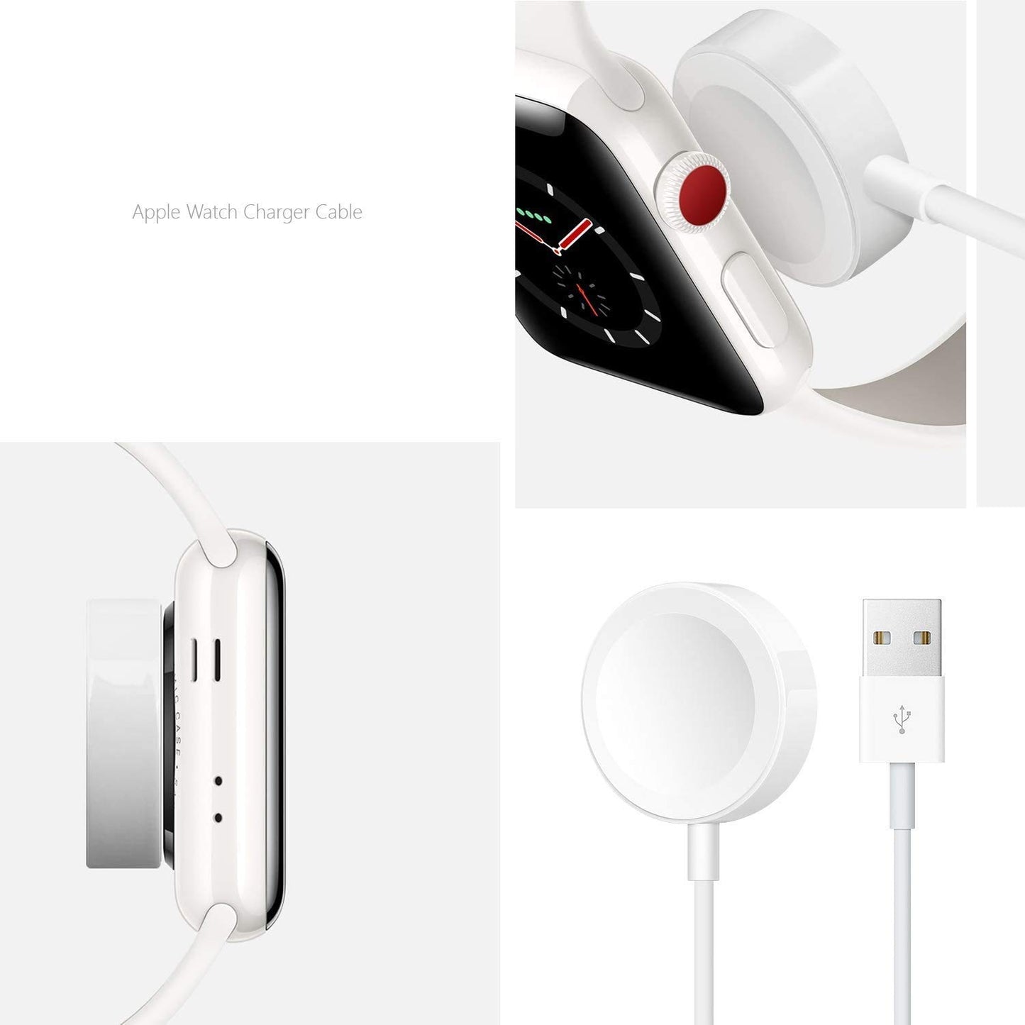 Trådlös Apple Watch-laddare, bärbar snabb magnetisk laddningskabel för iWatch serie 6/SE/5/4/3/2/1,38/40/42/44 mm (vit/3,3Ft/1m)