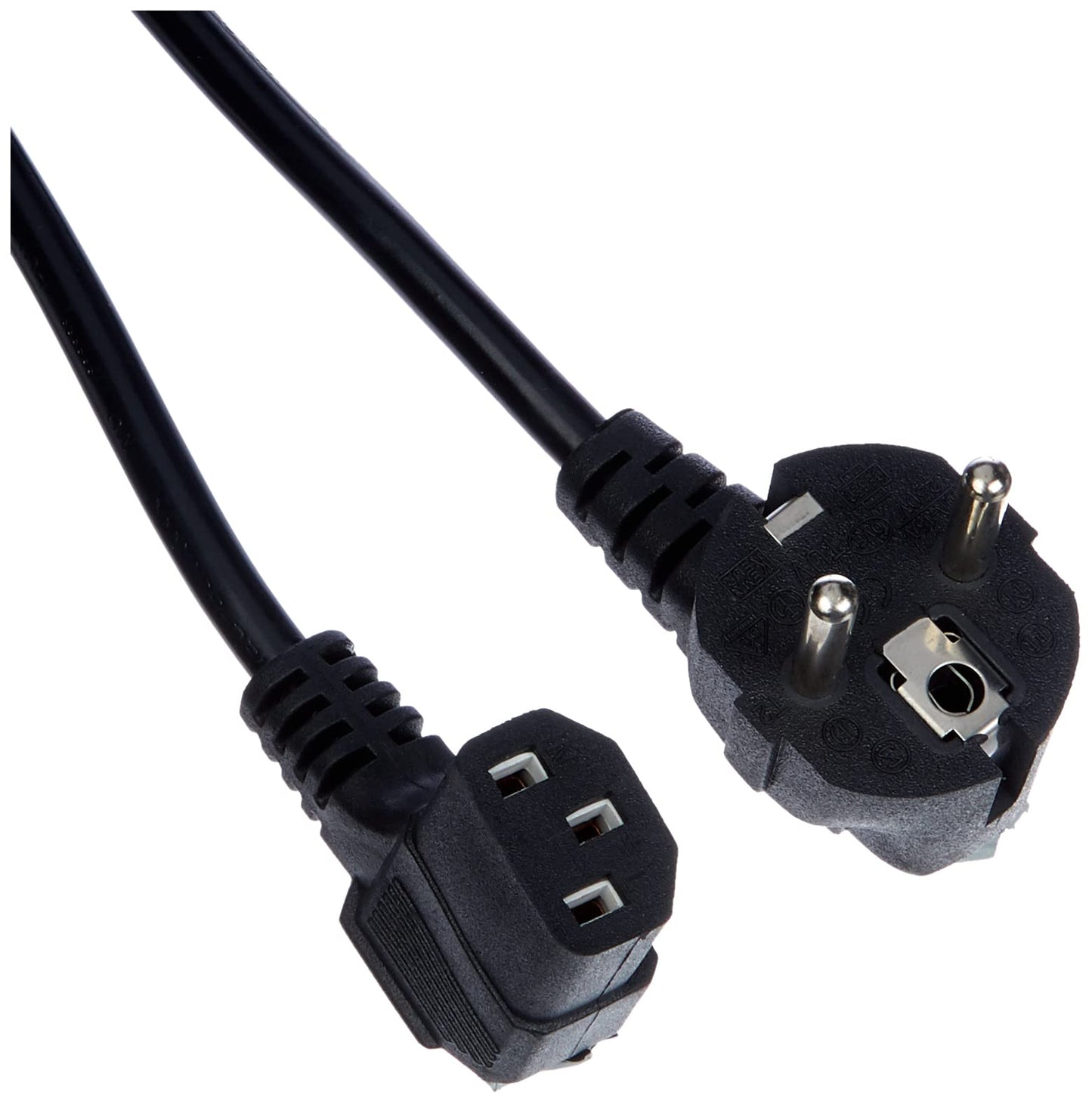 RiteAV - strömkabel för PC 3-polig vinkel vinklad IEC C13 EU CEE 7/7 1,5 m, svart (4-PACK)