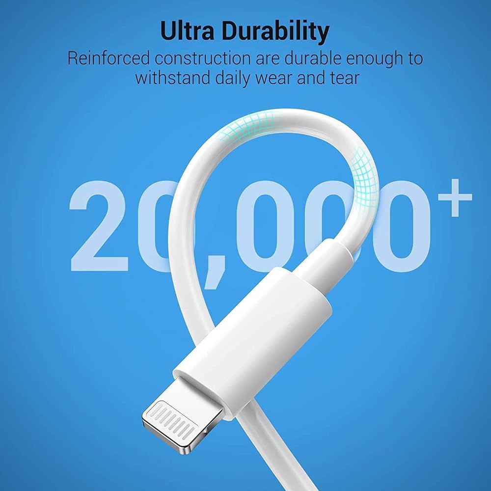RiteAV - 20 W snabbladdarkabel【Apple MFi-certifierad】2-pack USB-C till Lightning-kabel (2 m) snabbladdning kompatibel med iPhone 12/12 Mini/12 Pro/12 Pro Max/11/11 Pro Max/Xs Max/XR/X, iPad med mera