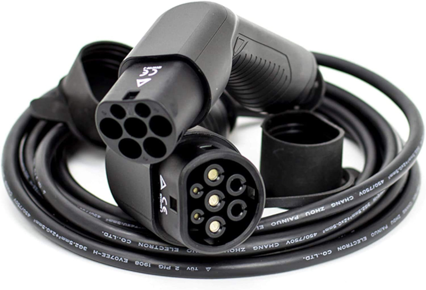 EV elektrisk billaddningskabel, typ 2 till typ 2 (IEC62196), 32 amp, 5 m kabel, PHEV, Mercedes, BMW etc.