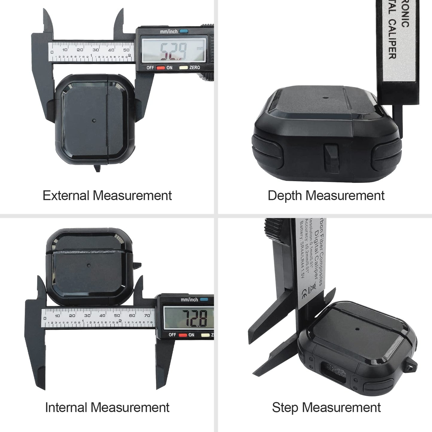 digitalt skjutmått på 150 mm/6 tum, digitalt kolfiber med klart Lcd och backup-batteri, professionell kaliper för utomhusbruk, inomhus, djup och stegmätning
