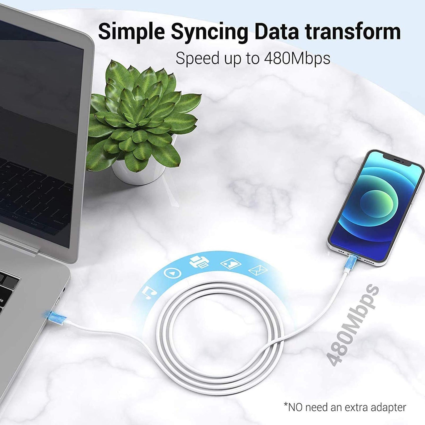 iPhone 20 W snabbladdarkabel 2-pack USB-C till Lightning-kabel (2 m) snabbladdning kompatibel med iPhone 14/13/12/12 Mini/12 Pro/12 Pro Max/11/11 Pro Max/Xs Max/XR/X, iPad med mera
