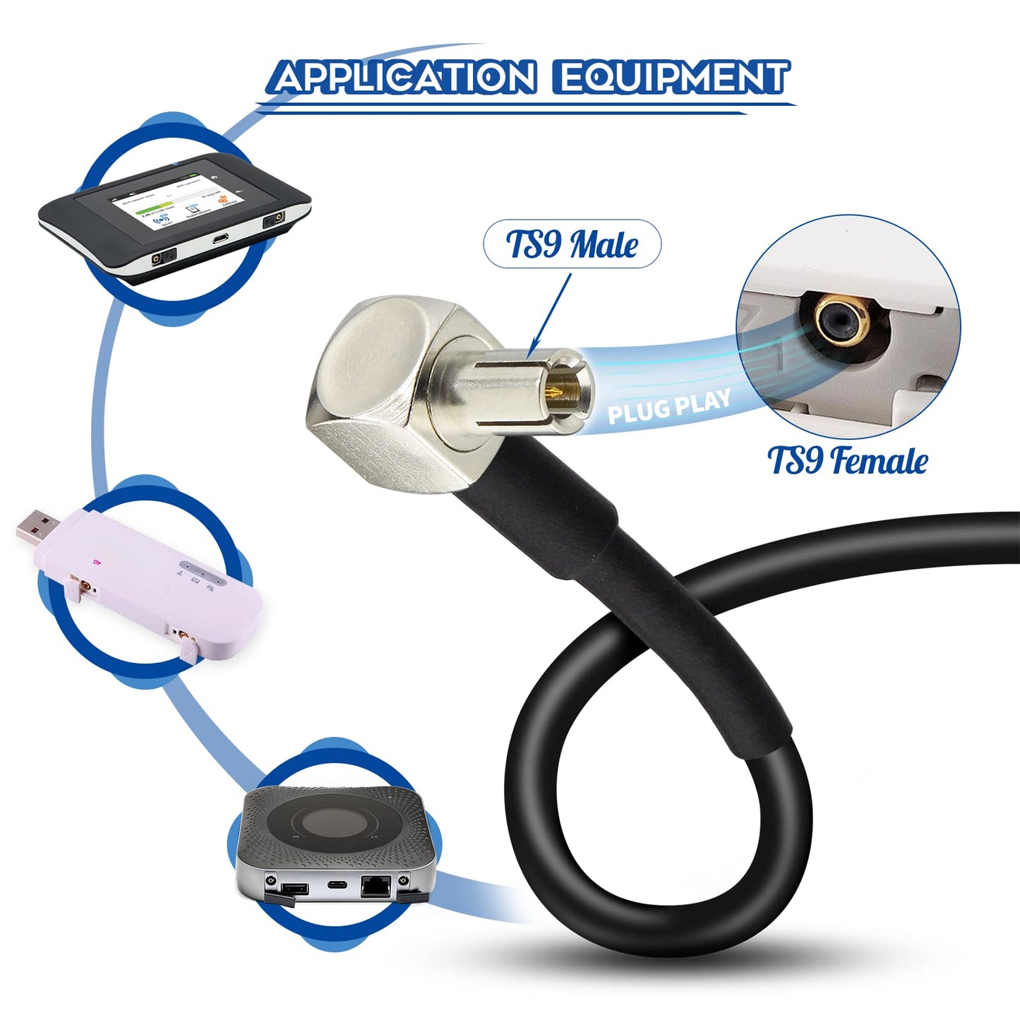 4G LTE antenn adapter SMA adapter till TS9 höger vinkel kontakt pigtail kabel RG174 6 tum 15 cm 2 stycken för Netgear AC785 Hsdpa Huawei 2G 3G 4G LTE antenn UMTS mobil bredband återanvändbar