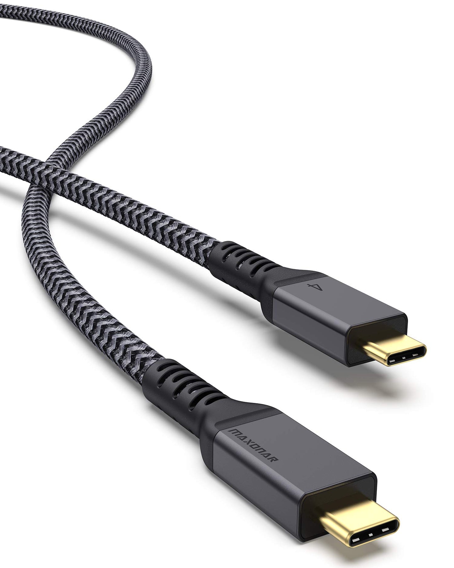 Thunderbolt 4 Kabel 2m/40Gbps, TB4 USB C 4.0 Kabel 20V/5A 100W Stöder 8K30hz/5K@60Hz/Dual 4K60hz Bildskärm,Studio Display,M1 Macbok Air,Thunderbolt 3 Extern SSD,eGpu Dockning,USB-C Dockning