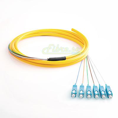OS2 - Singlemode (9/125) - 6 Strand - Fiber Optic Pigtail - SC/UPC - Riser Jacket