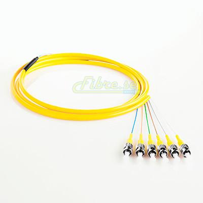 APC - Singlemode (9/125) - 6 Strand - Fiber Optic Pigtail - ST/APC - Riser Jacket