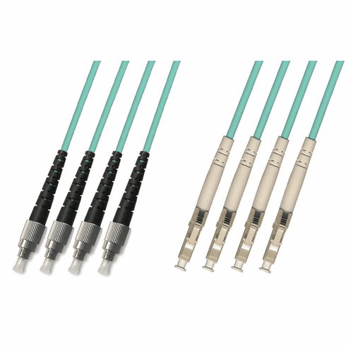 0.3m ( 1FT ) FC-LC Multimode Fiber Optic Cable 50/125 10 Gigabit 4 Strand (10GB)