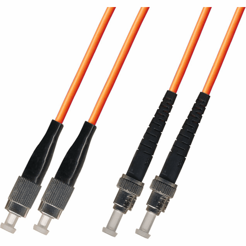 0.3m ( 1FT ) FC-ST Duplex Multimode Fiber Optic Cable 50/125 Plenum