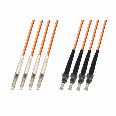 150M LC-ST Multimode Fiber Optic Cable 50/125 4-Strand