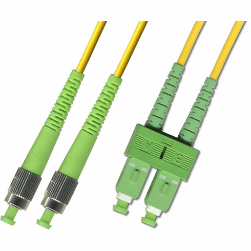15M FC APC to SC APC Duplex Singlemode Fiber Optic Cable 9/125