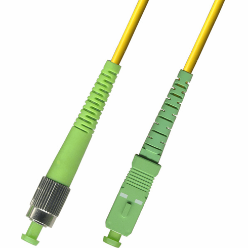 15M FC APC to SC APC Simplex Singlemode Fiber Optic Cable 9/125