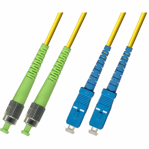 15M FC APC to SC UPC Duplex Singlemode Fiber Optic Cable 9/125
