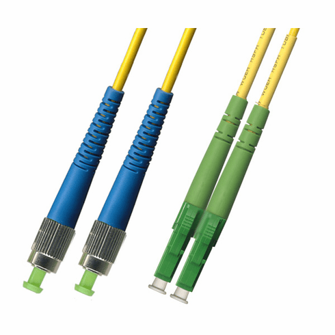 15M FC UPC to LC APC Duplex Singlemode Fiber Optic Cable 9/125
