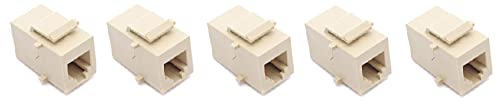RiteAV Beige RJ11/RJ12 Phone Keystone Jack Female to Female (5 Pack)