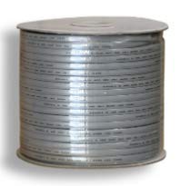 RiteAV Bulk Raw UL 8C 26 AWG Modular Flat Silver Satin Cable (No Ends) - 1000FT