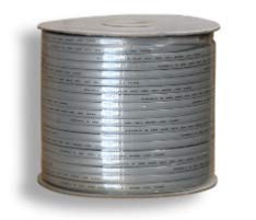 RiteAV Bulk Raw 8C 28 AWG Flat Modular Silver Satin Cable (No Ends) - 1000FT
