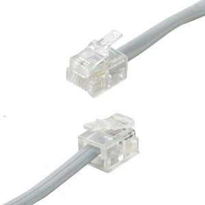 (Pack of 5) - 15FT Ivory Phone Line Cord RJ11 Male/Male Telephone Cable for Landline Phone and Fax