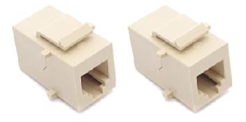 RiteAV Beige RJ11/RJ12 Phone Keystone Jack Female to Female (2 Pack)