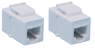 RiteAV RJ11-12 Phone White Keystone Jack Coupler Female to Female (2 Pack)