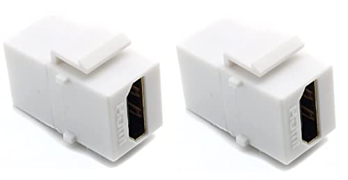 RiteAV HDMI 2.0 White Keystone Adapter Coupler Female to Female (2 Pack)