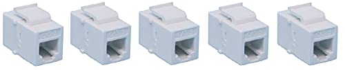 RiteAV RJ11-12 Phone White Keystone Jack Coupler Female to Female (5 Pack)
