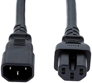 RiteAV - Heavy Duty AC Power Cord, 15A/250V, 14 AWG, C14 to C15, (IEC-60320-C14 to IEC-60320-C15) 6 ft
