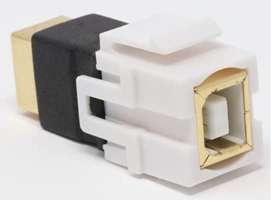 RiteAV USB-B-B Keystone Jack Coupler 2.0 White Female/Female